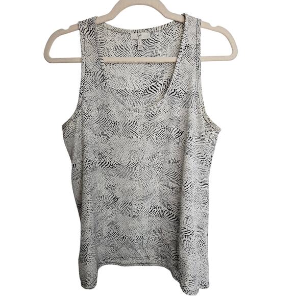 Joie Womens Silk Blouse Abstract Polka Dot Tank Quiet Luxury Classic Sz S Scoop - Picture 1 of 7